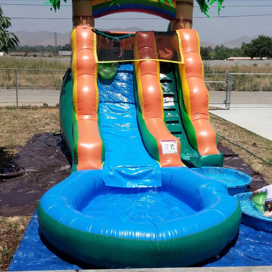 Forest Theme 10' x 21' Bounce House with Water Slide